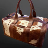 🐮 Genuine Cowhide Leather Duffle Bag – Sweet Briar Collection