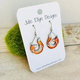 🦊 Stained Glass Teardrop Fox Earrings-Silver