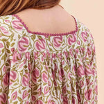 🌸 Scarlet Pink Dress with Bell Sleeve