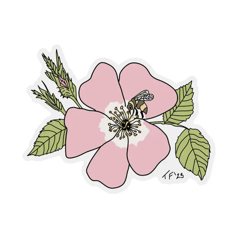 🌸 Sweet Briar Rose Botanical Sticker