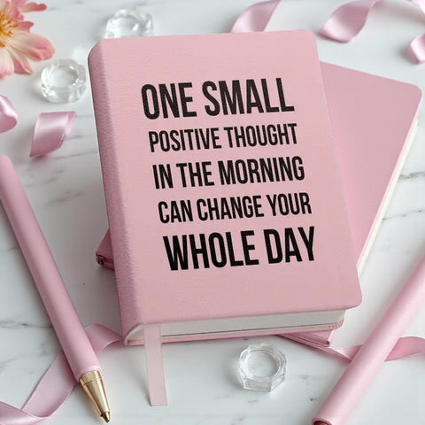 📓 Leather Lined Journal – Positive Thought 5.5" x 8.5" 🌸