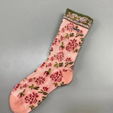 🌸 Vintage Floral Embroidered Socks-Pink