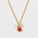 Sweet Briar Rose Pearl Gold Chain Necklace 🌹