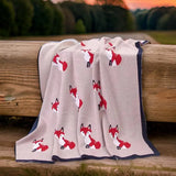 🦊 Equestrian Fox Cotton Baby Blanket – Sweet Briar Collection