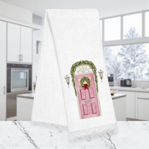 🎀 Linen Fringe Towel – Door Wreath 18" x 25" ✨