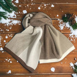 🤎 Color Block Knit Scarf – Creamy Neutral