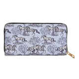 AWST International "Lila" Horses & Horseshoes Clutch Wallet Blue