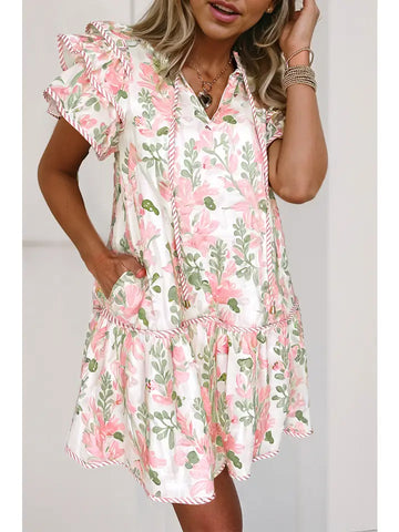 ✨ Peyton Floral Contrast Edge Mini Dress