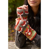 🦊 Sweet Briar “Skulk of Foxes” Fair Isle Wool Fingerless Gloves – Red