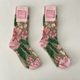 🌹 Vintage Rose Floral Crew Socks