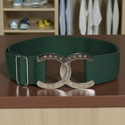 🐴 Sweet Briar x Dapplebay Horse Shoe Elastic Belt – Evergreen