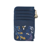 🐝 The Beekeeper Purple Bee Design Card Holder Purse-Navy