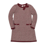 🍂 Sweet Briar Maroon Tweed Bow Sweater Dress