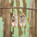 ✨ Mixed Metal Cross Oval Earrings