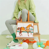 🐎 Fashion Warhorse Striped Canvas Handbag-Blue/Yellow