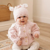 🌸 Blush Flower Cardigan Sweater – Baby & Toddler