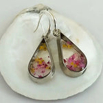 Pressed Flower Teardrop Earrings