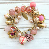 🌸 Pink Bauble Charm Bracelet – 8" ✨