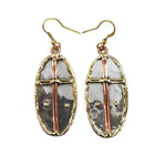 ✨ Mixed Metal Cross Oval Earrings