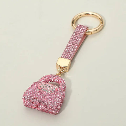 💖 Sweet Briar Pink Bling Handbag Keychain 💖