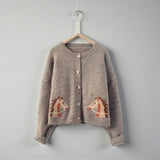 🐎 Western Horse Graphic Cropped Cardigan Mocha 🐎
