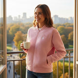 💗 Quilted Zip-Up Bomber Jacket – Sachet Pink