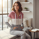 💗 Women’s Colorblock Hooded Sweater (Zip-Up)