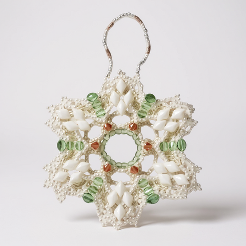 🎀 Debbie Olander ’76 Handcrafted Beaded Snowflake Ornaments
