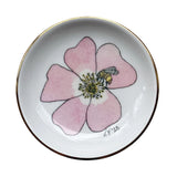🌸 Sweet Briar Rose & Bee Porcelain Ring Dish