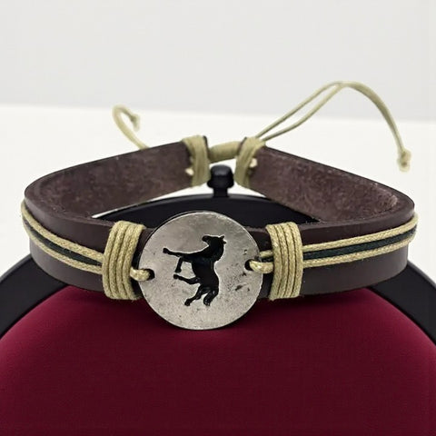 ✨ Pull Tie Leather Bracelet – Horse Cutout