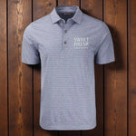 🌿 Cutter & Buck Forge Eco Heather Stripe Polo – Navy Heather