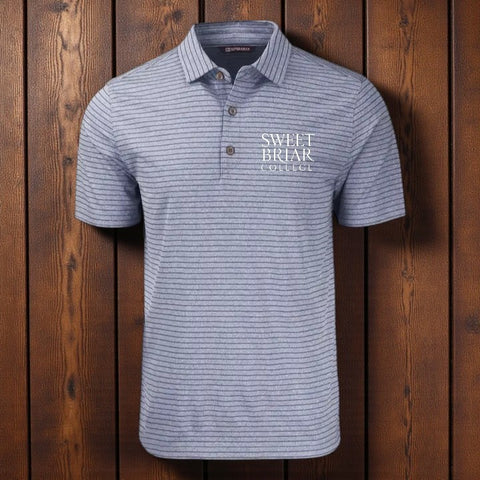 🌿 Cutter & Buck Forge Eco Heather Stripe Polo – Navy Heather