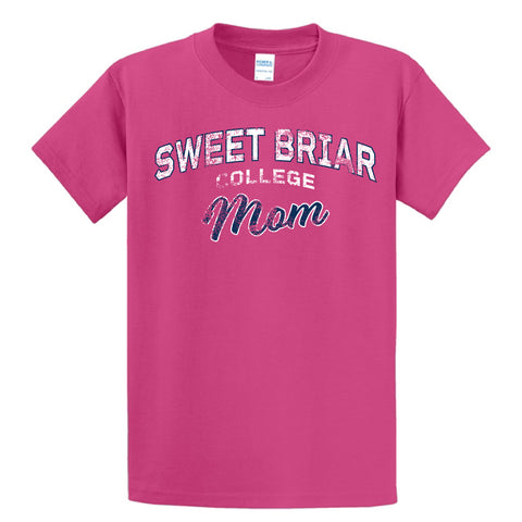 Short Sleeve Tee Shirt - Mom Distressed Pink