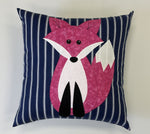 Pillow - Navy Stripe with Pink Vixen