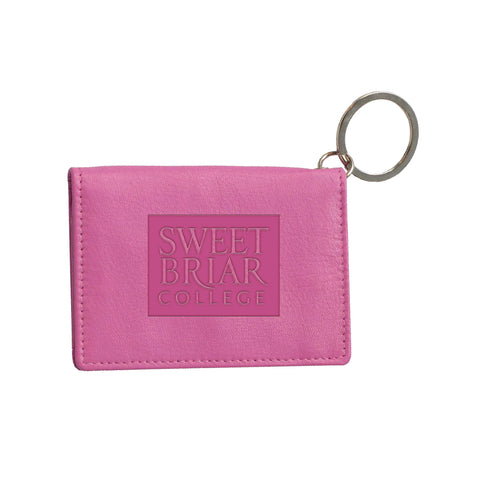 Pink Leather Snap ID Holder