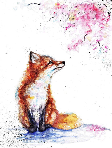 Fox and Blossom Art Card