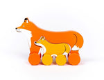 Fox Mommy & Baby Wooden Roller