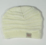 Hat Knit Beanie Slouch - Natural