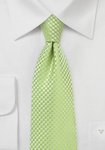 Necktie - Houndstooth Lime Green