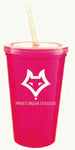 Stadium Cup with Lid and Straw - Pink