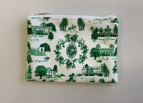 Zippered Pouch Toile Design - Green